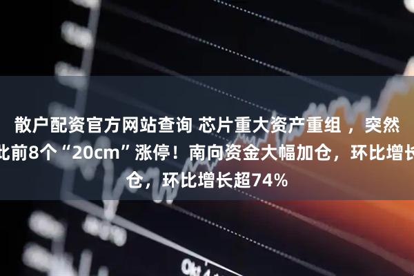 散户配资官方网站查询 芯片重大资产重组 ，突然终止，此前8个“20cm”涨停！南向资金大幅加仓，环比增长超74%