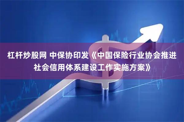 杠杆炒股网 中保协印发《中国保险行业协会推进社会信用体系建设工作实施方案》